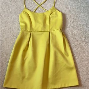 Yellow Mini Strappy Dress from Top Shop